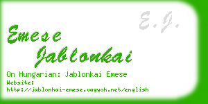 emese jablonkai business card